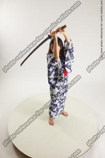 japanese woman in kimono with sword saori 03a